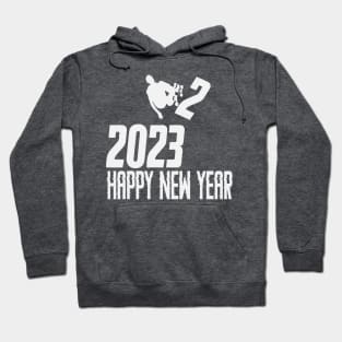 happy new year 2023 Skateboarding Hoodie